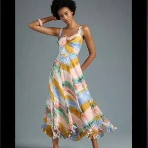 Anthropologie Hutch Shyla Twist Sleeveless Midi Dress (XS Petite)